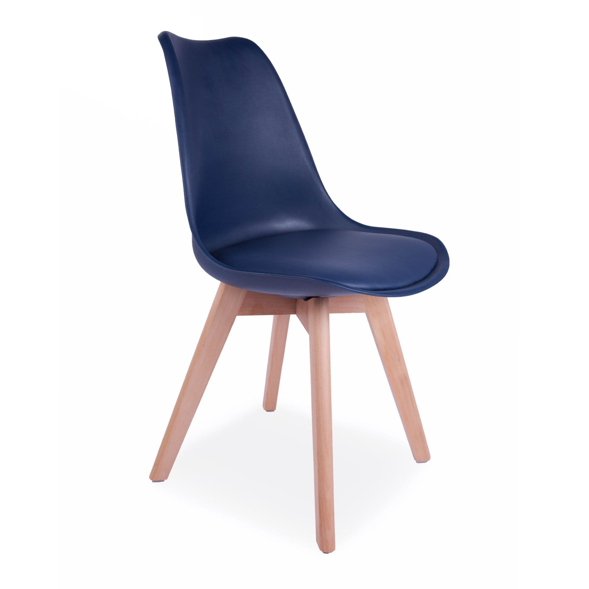 X4 Tulip Pyramid Dining Chairs With Beech Legs, Black - Image 4