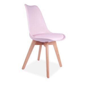 X4 Tulip Pyramid Dining Chairs With Beech Legs - Pink, X4