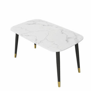 Alexander Marble Dining Table Black/White - White, 130