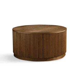 Allegro Black Wooden Round Coffee Table - Walnut