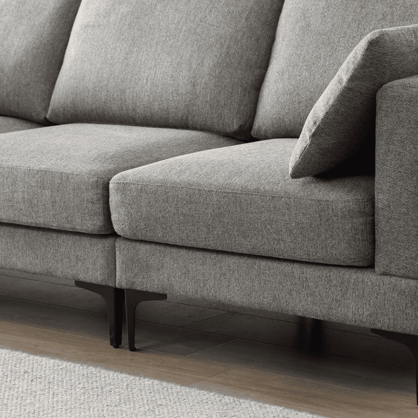 Anek 3 Seater Beige/Grey/Deep Grey Fabric Sofa - Image 10