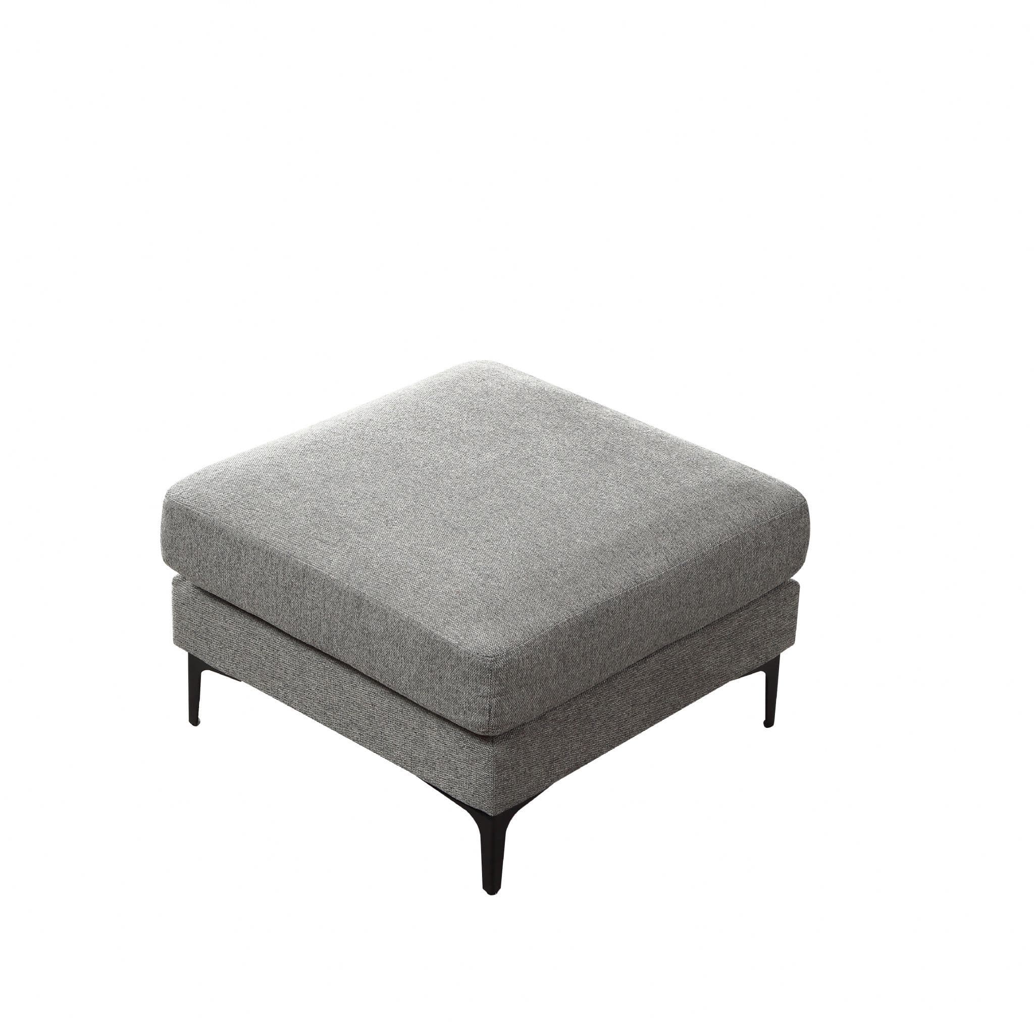 Anek 3 Seater Beige/Grey/Deep Grey Fabric Sofa With Ottoman - Image 12