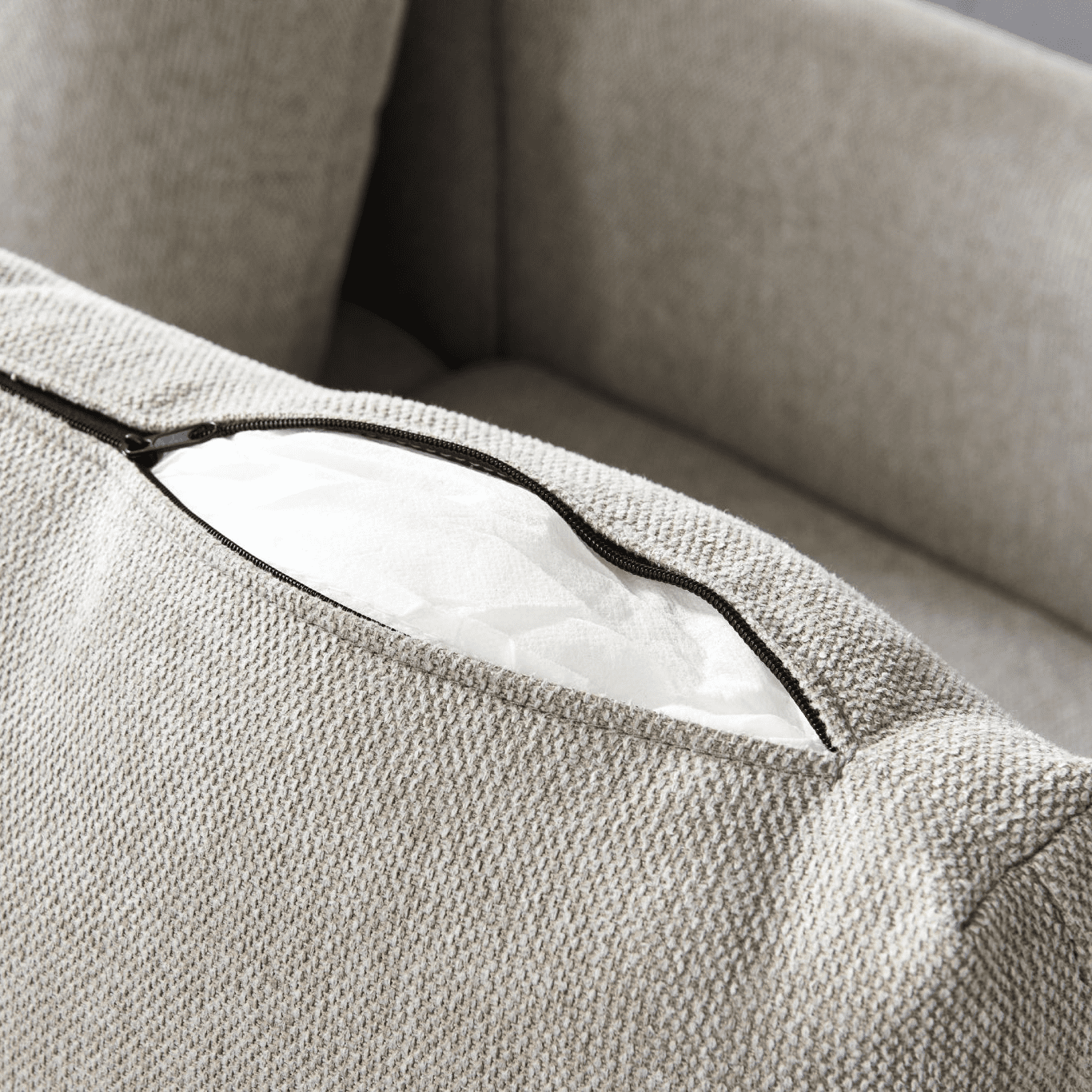 Anek 3 Seater Beige/Grey/Deep Grey Fabric Sofa - Image 18