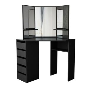 Ashley Black Modern Multiple Mirrors Dressing Table