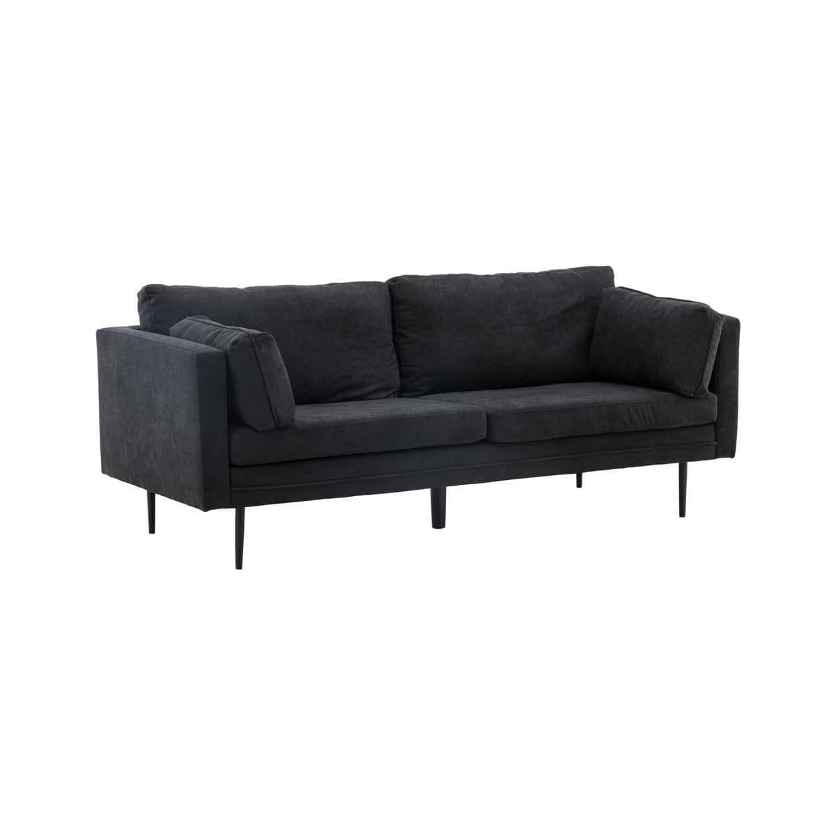 Boom Sofa, Black/Black Fabric/Linen
