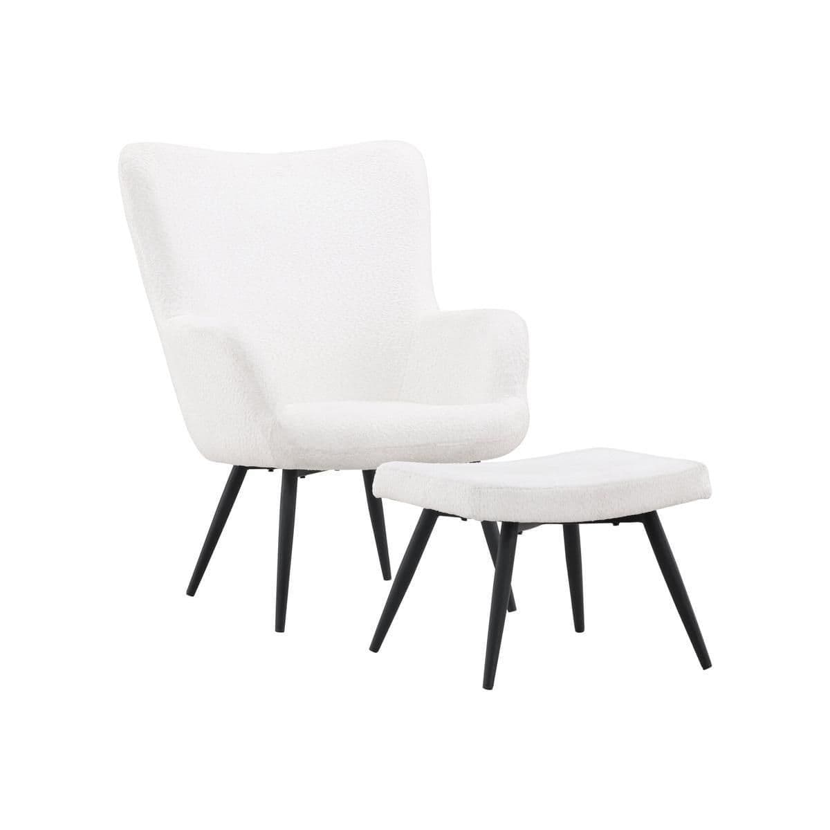 Como Armchair, White Boucle