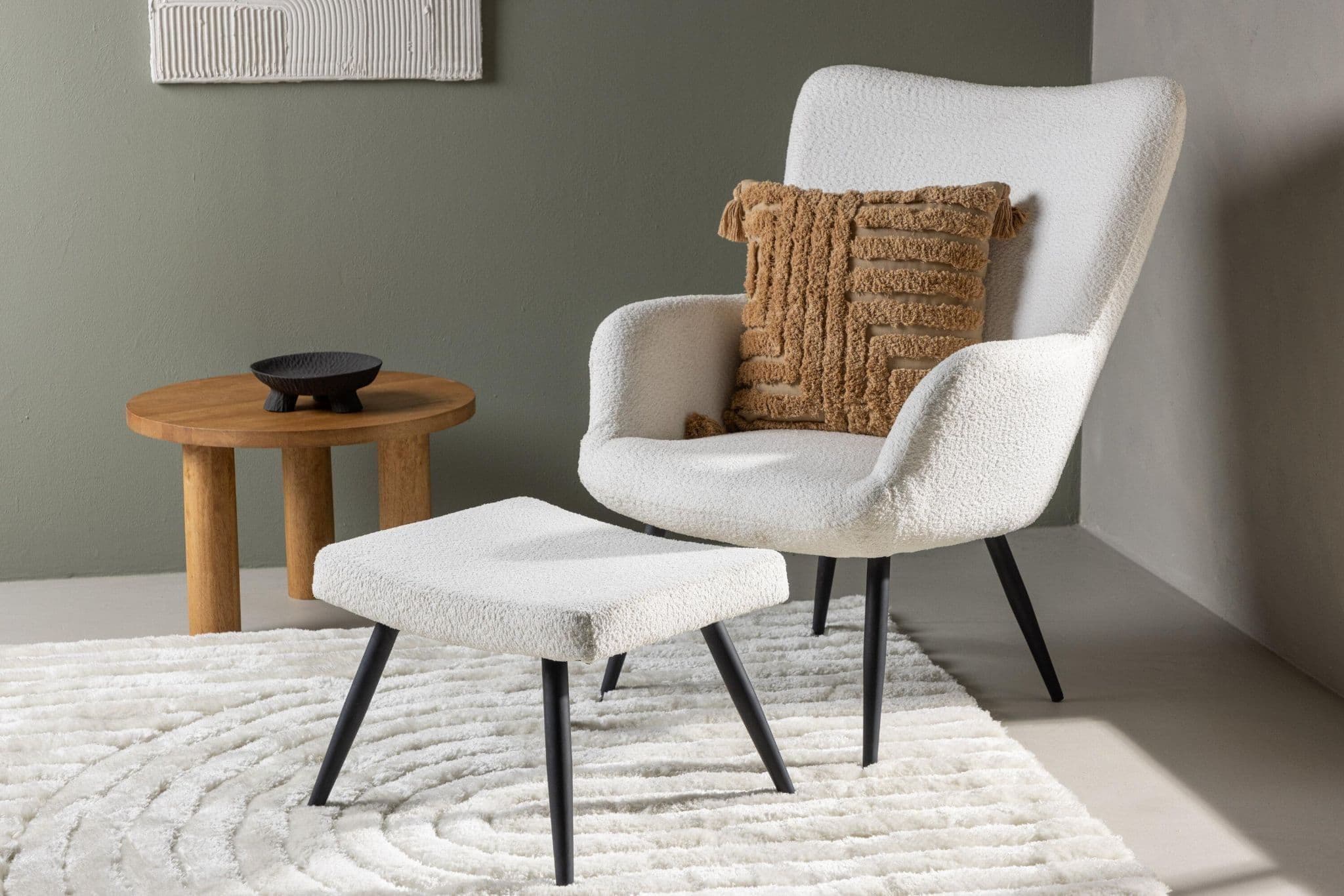 Como Armchair, White Boucle - Image 5