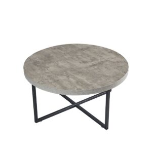 Danny Mdf Round Coffee Table With Concrete Effect