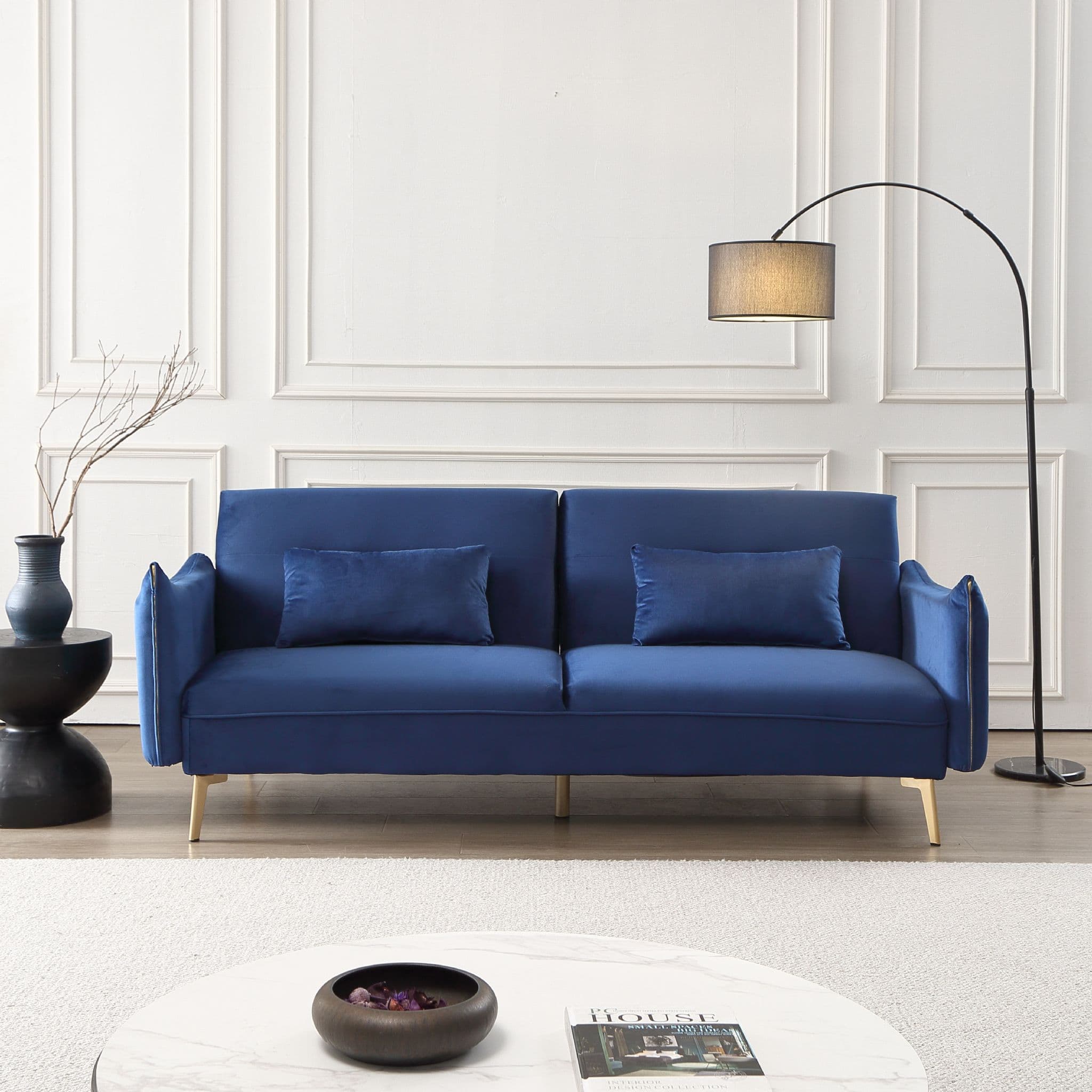 Decolux 3 Seater Blue Sofa Bed