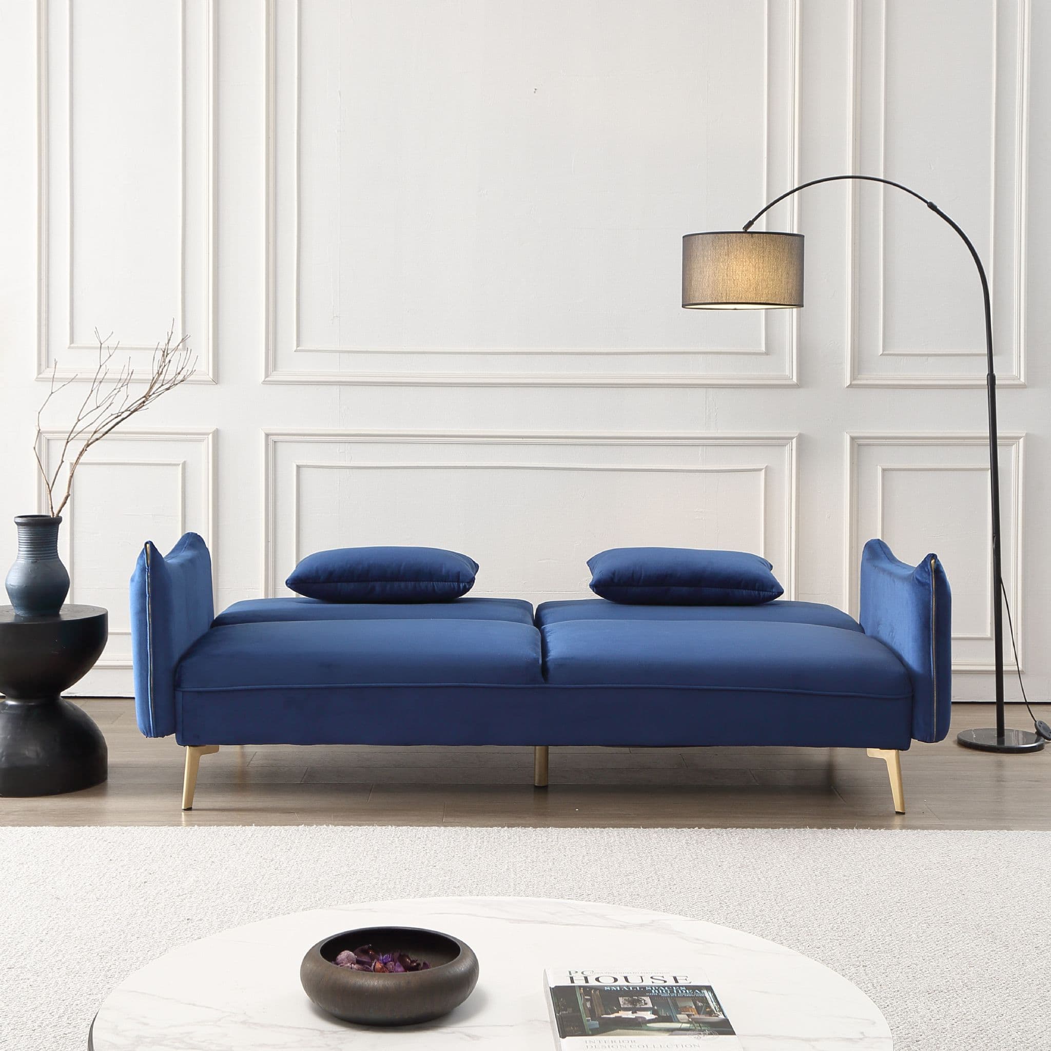 Decolux 3 Seater Blue Sofa Bed - Image 5
