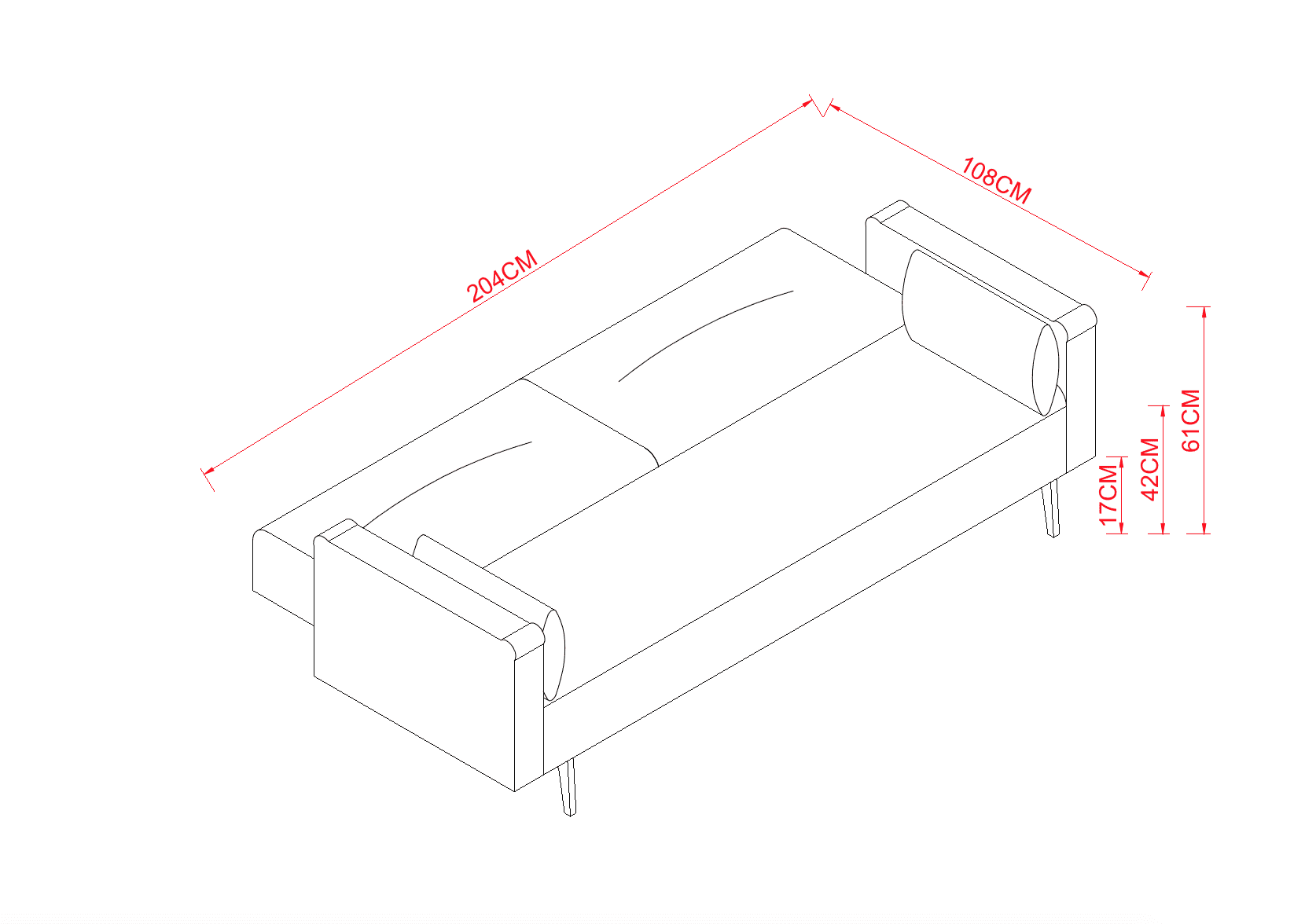 Decolux 3 Seater Blue Sofa Bed - Image 7