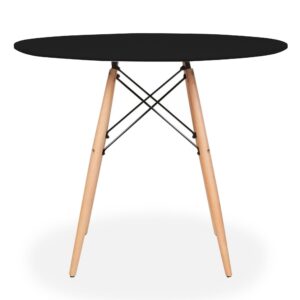 Eiffle Round Dining Table 4 Seater 80Cm - Black