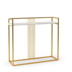 Elaine White Laminate Marble Effect Console Side Table