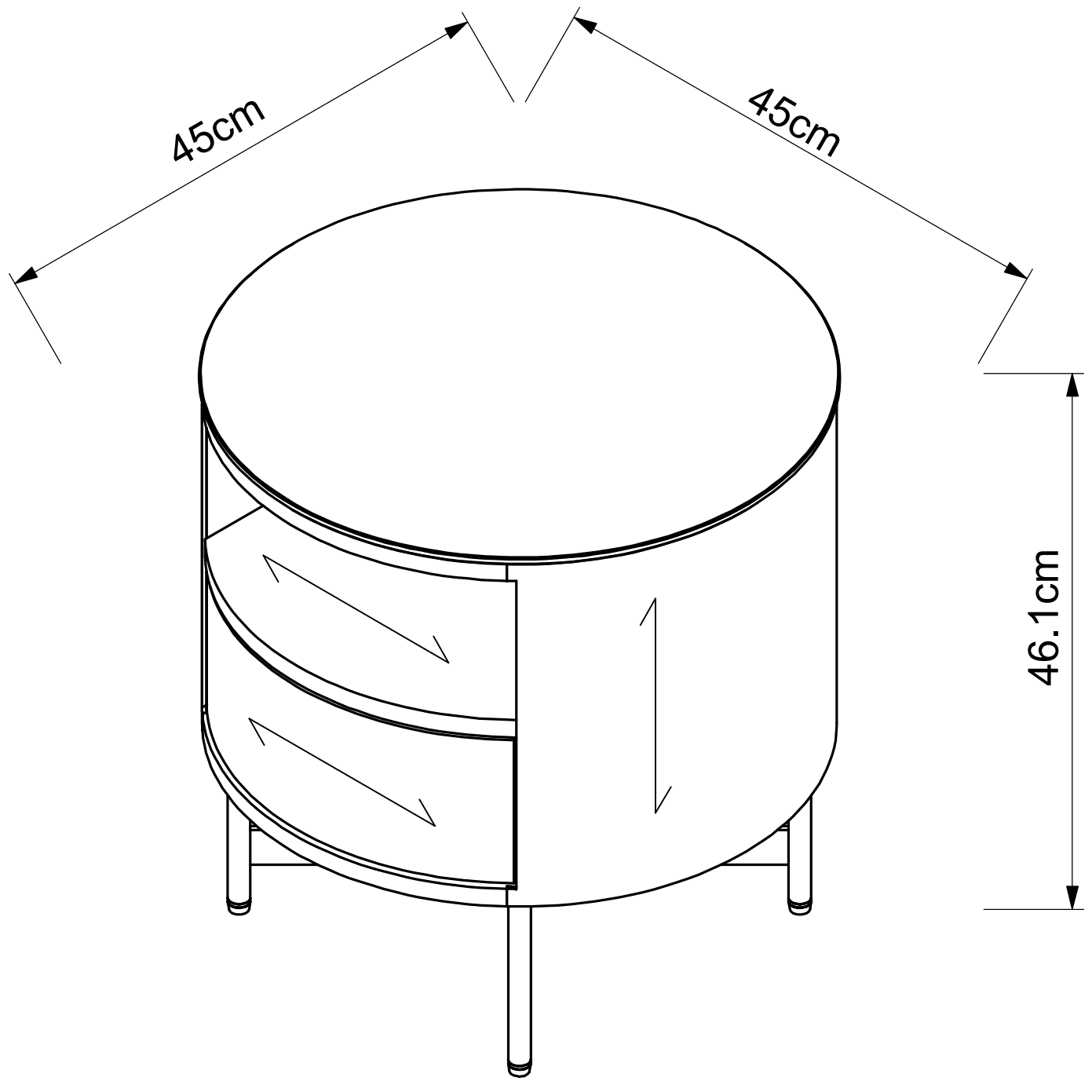 Farrow Walnut Bedside Cabinet Side Table - Image 5