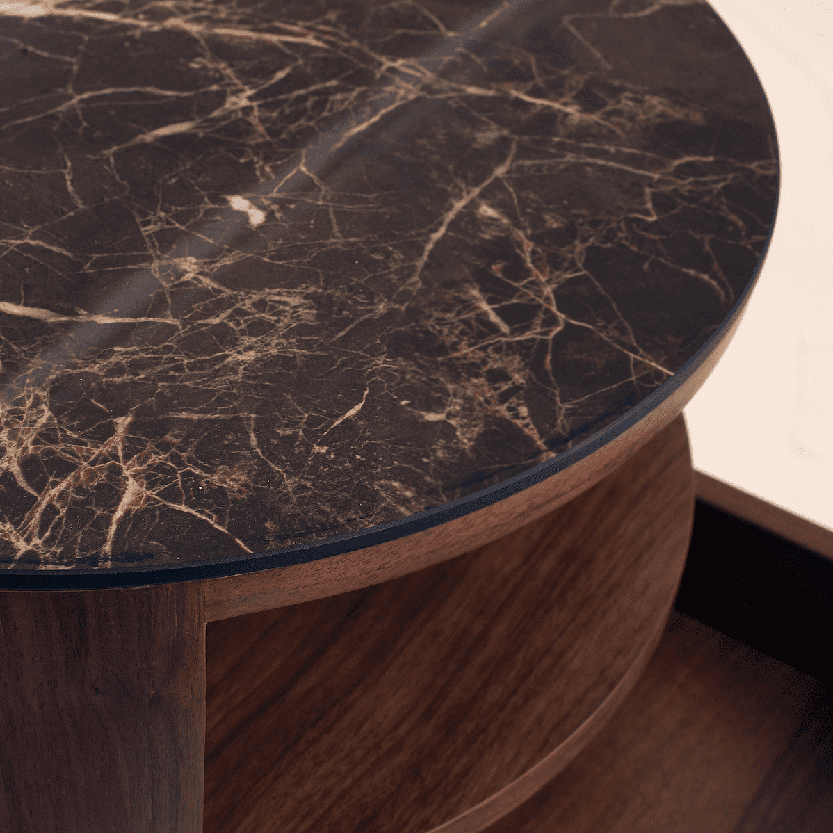 Farrow Walnut Bedside Cabinet Side Table - Image 6