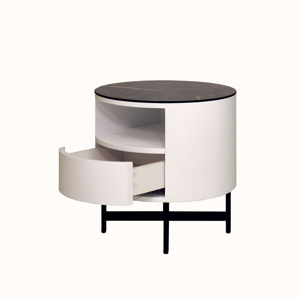 Farrow Walnut Bedside Cabinet Side Table - Image 8