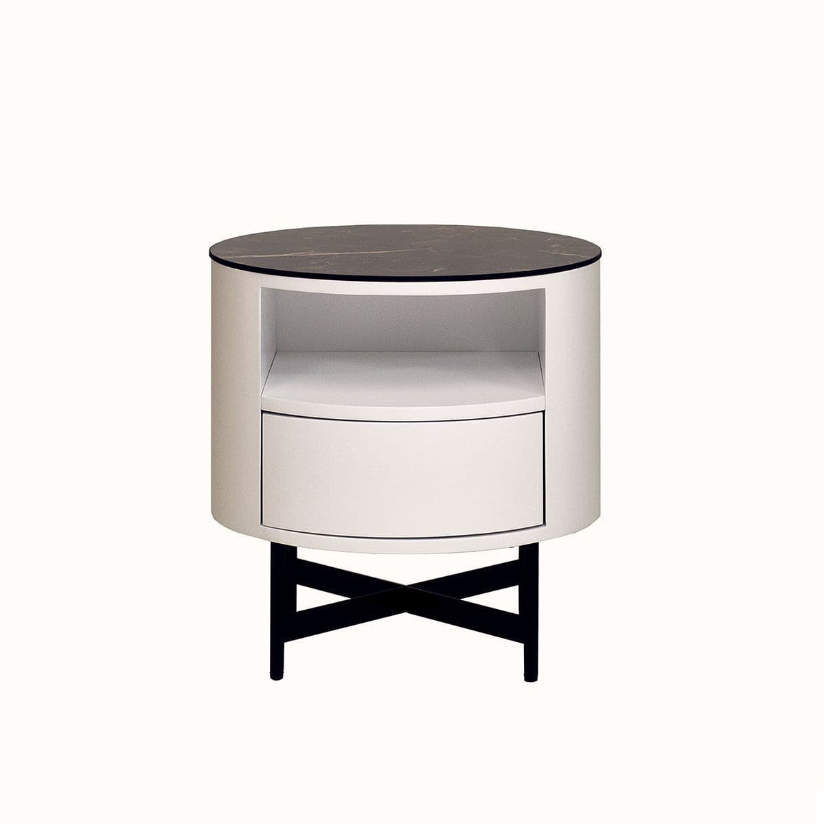 Farrow Walnut Bedside Cabinet Side Table - Image 9