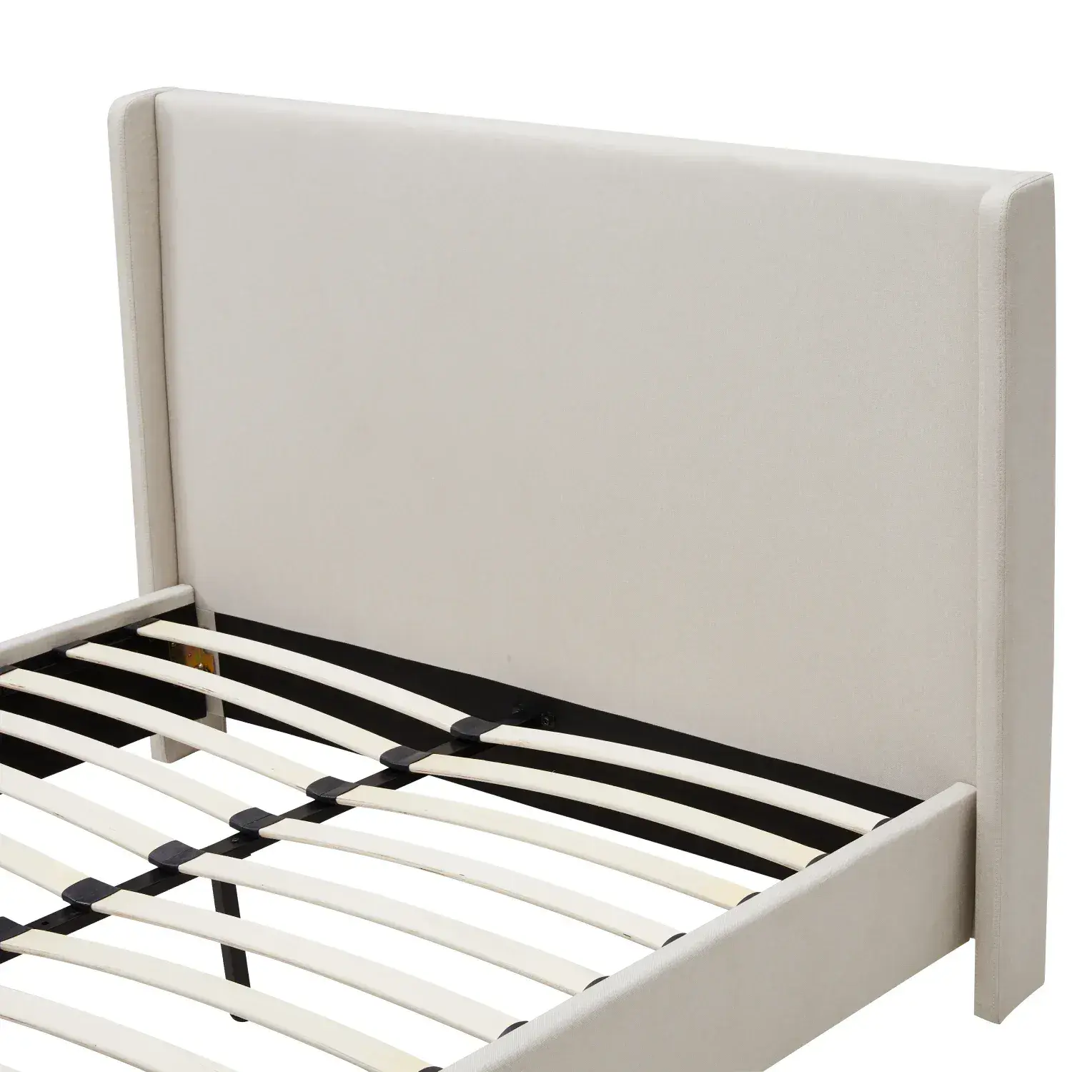 Freya Beige Double Size Upholstered Bed - Image 4