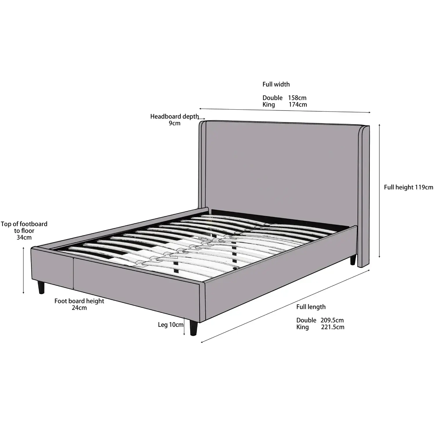 Freya Beige King Size Upholstered Bed - Image 16