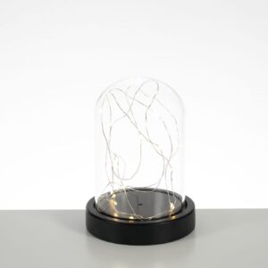 Glass Lamp With Black Pedestal