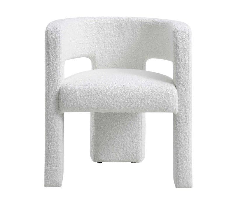 Greenwich White Boucle Dining Chair - Armchair