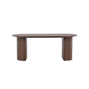 Haron Oval Dining Table, 90X200 Cm, Mocca