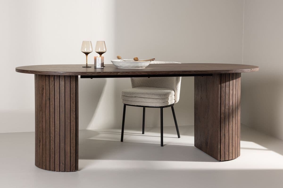 Haron Oval Dining Table, 90X200 Cm, Mocca - Image 5