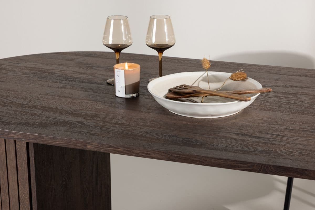 Haron Oval Dining Table, 90X200 Cm, Mocca - Image 6