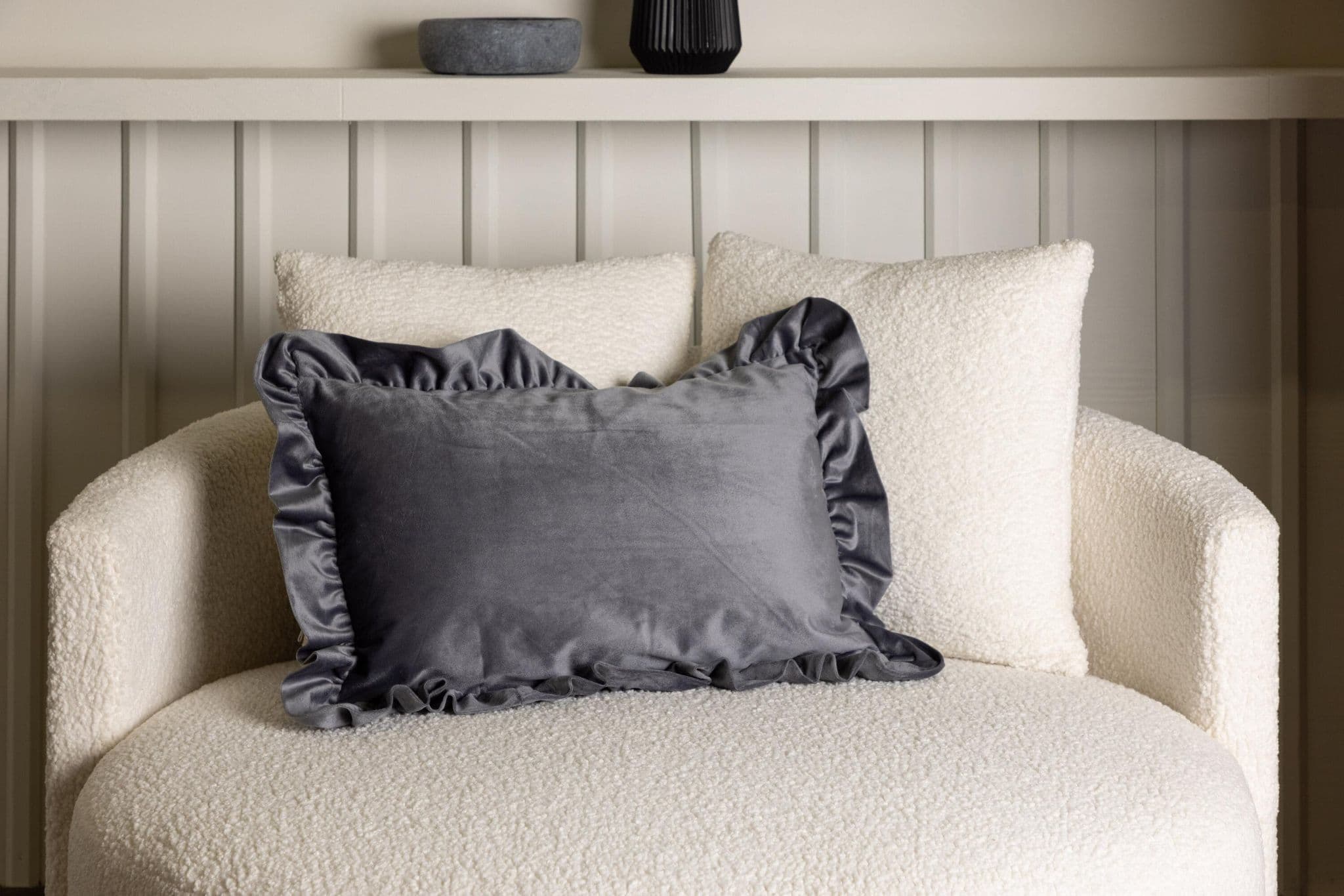 Hailey Cushion Cover Poly Velvet, Grey, 50X50 - Image 58