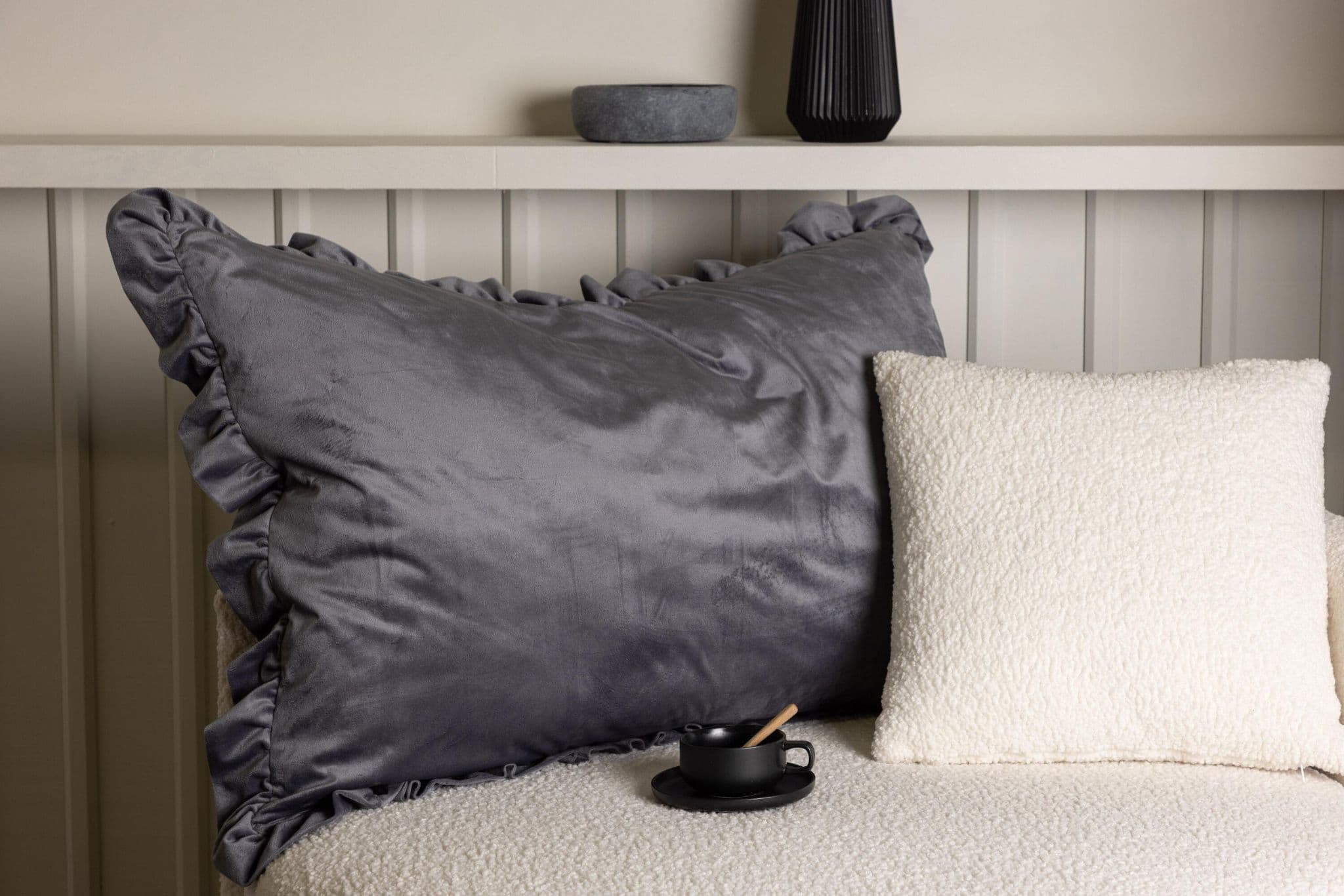 Hailey Cushion Cover Poly Velvet, Grey, 50X50 - Image 66