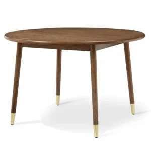 Henley Round Wooden Dining Table - Black - Brown