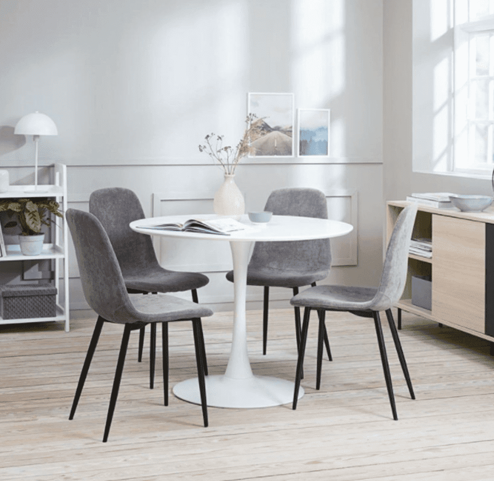 Heyden White Round Mdf Dining Table - 80Cm - Image 2