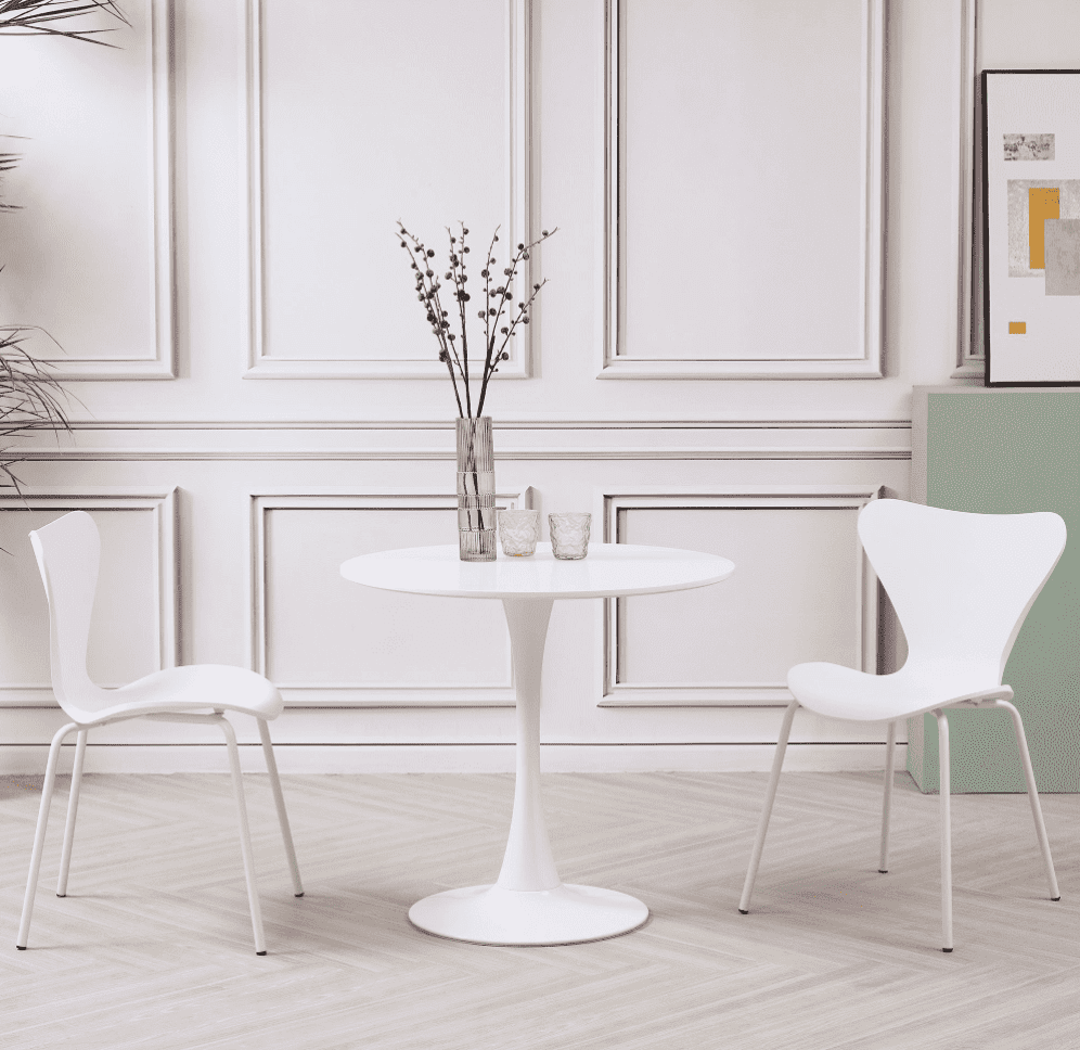 Heyden White Round Mdf Dining Table - 80Cm - Image 3
