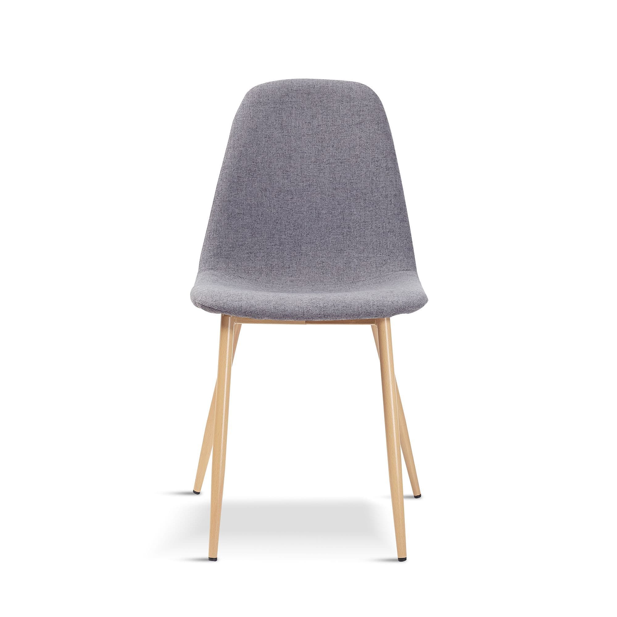 Home / Chairs / X4 New Mmilo Upholstered Eiffel Dining Chair Beech Effect Leg - Light Grey X4 New - Image 2