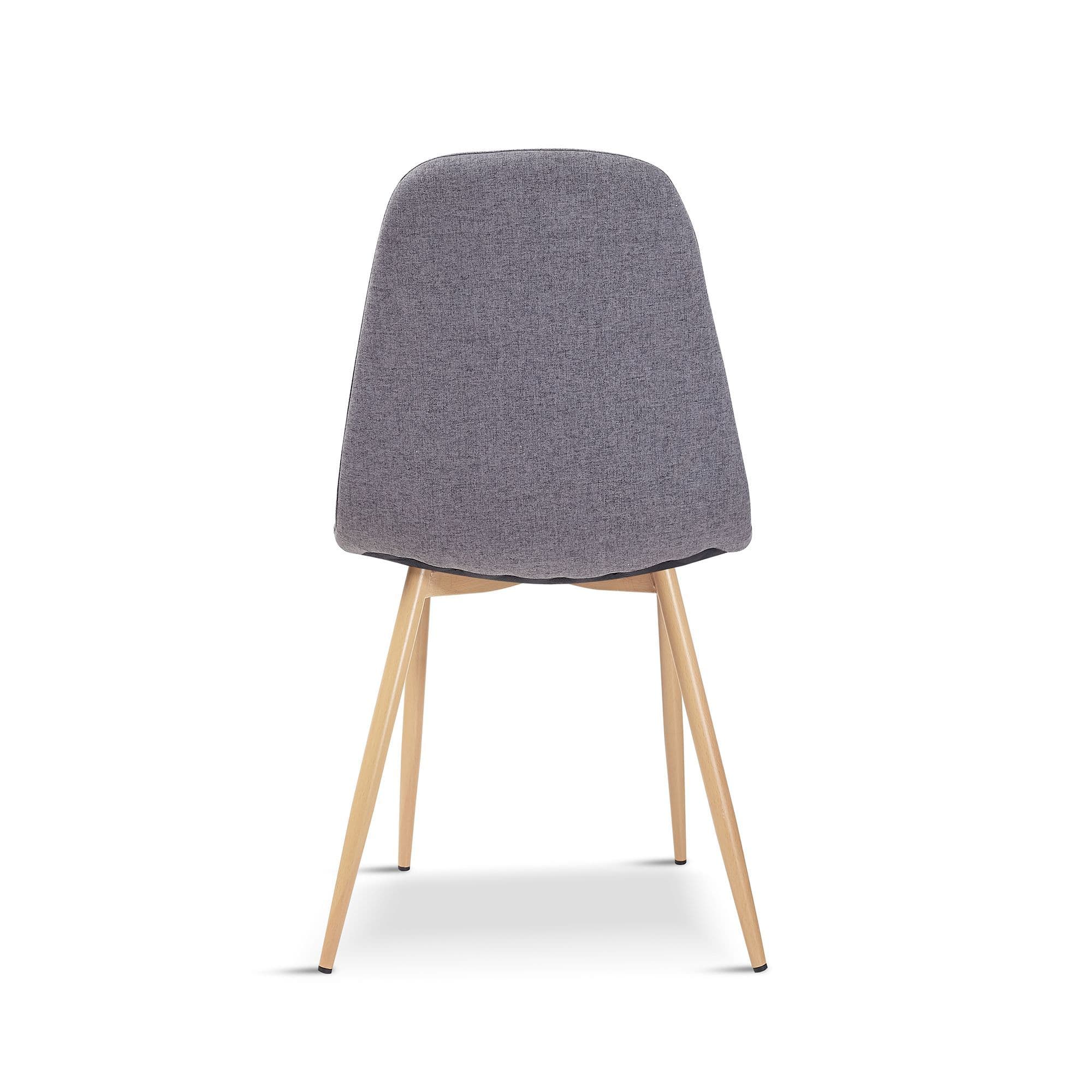 Home / Chairs / X4 New Mmilo Upholstered Eiffel Dining Chair Beech Effect Leg - Light Grey X4 New - Image 4