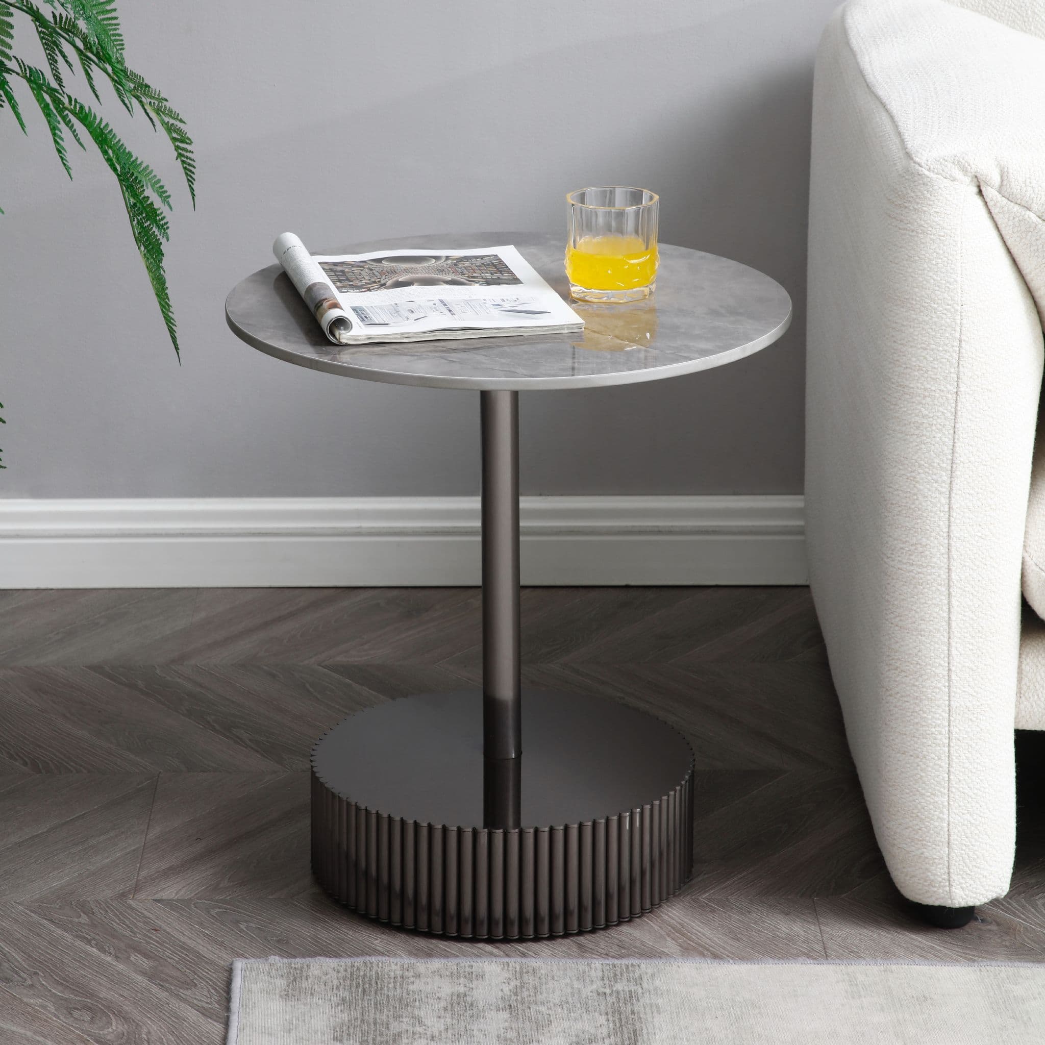 Jolie Round Sintered Stone Side Table - Image 3