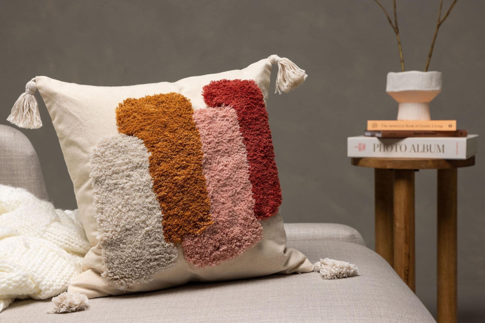 Joline Cushion Cover Polycotton, White, 45X45 - Image 7