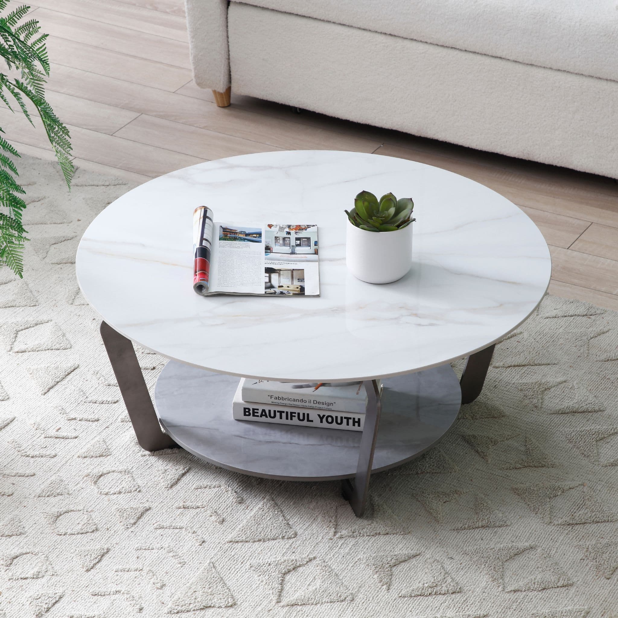 Laura Round Sintered Stone Coffee Table - Image 4