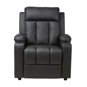 Leif Black Pu Leather Recliner Push Back Armchair