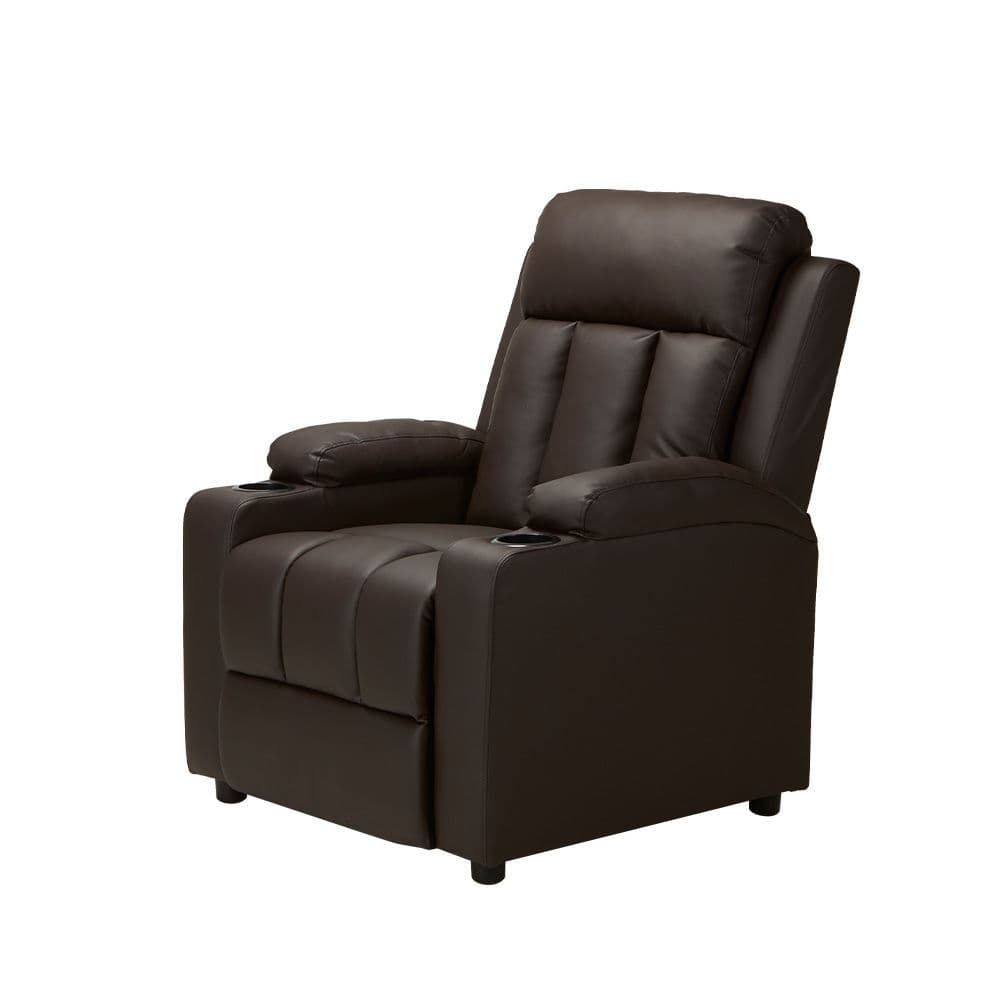 Leif Black Pu Leather Recliner Push Back Armchair - Image 10