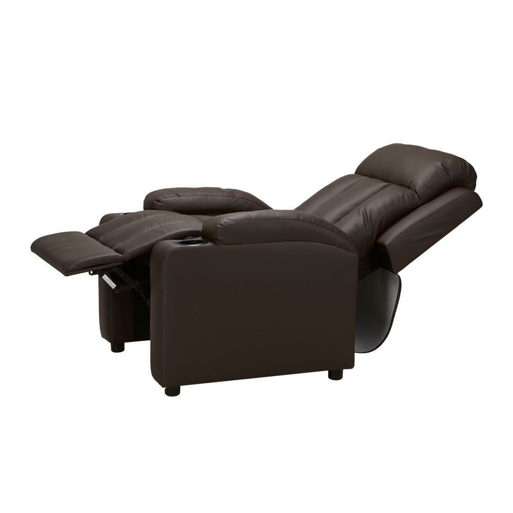 Leif Black Pu Leather Recliner Push Back Armchair - Image 12