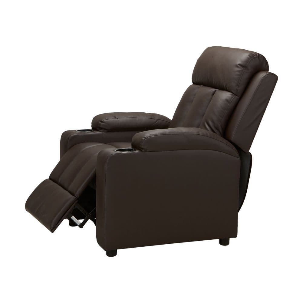 Leif Black Pu Leather Recliner Push Back Armchair - Image 13
