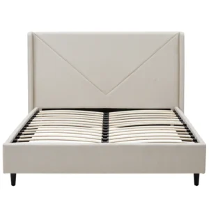 Leonie Beige Double Size Upholstered Bed