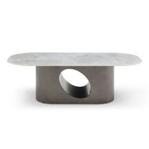 Liana Rounded Rectangular Stinered Stone Coffee Table