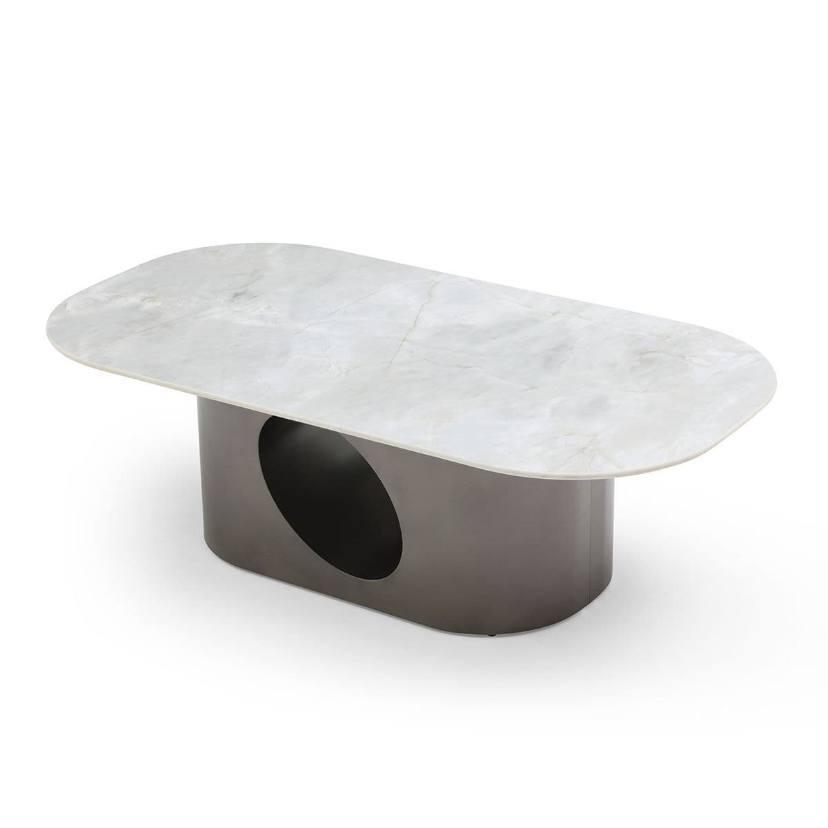 Liana Rounded Rectangular Stinered Stone Coffee Table - Image 3