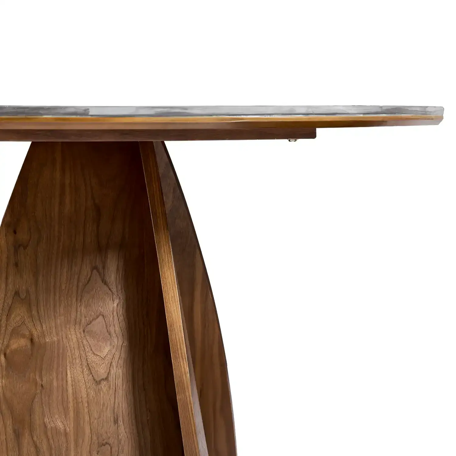 Lina Black Marble - Effect Top & Wooden Base Round Dining Table - Image 5