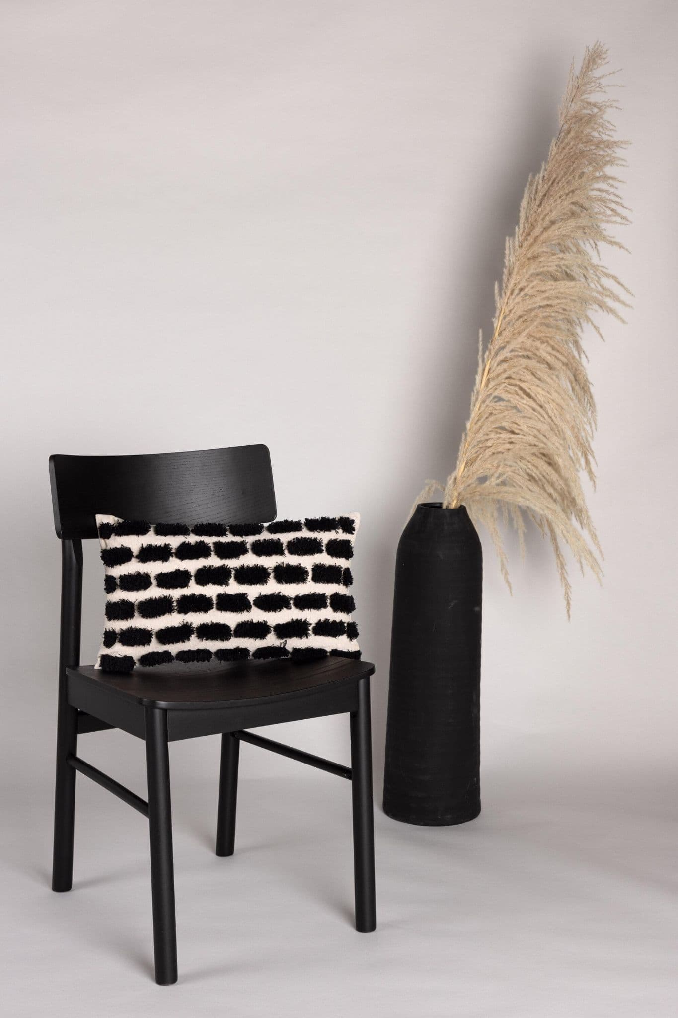 Lova Cushion Cover Poly With Tuft, Black, 30X50 - Image 6