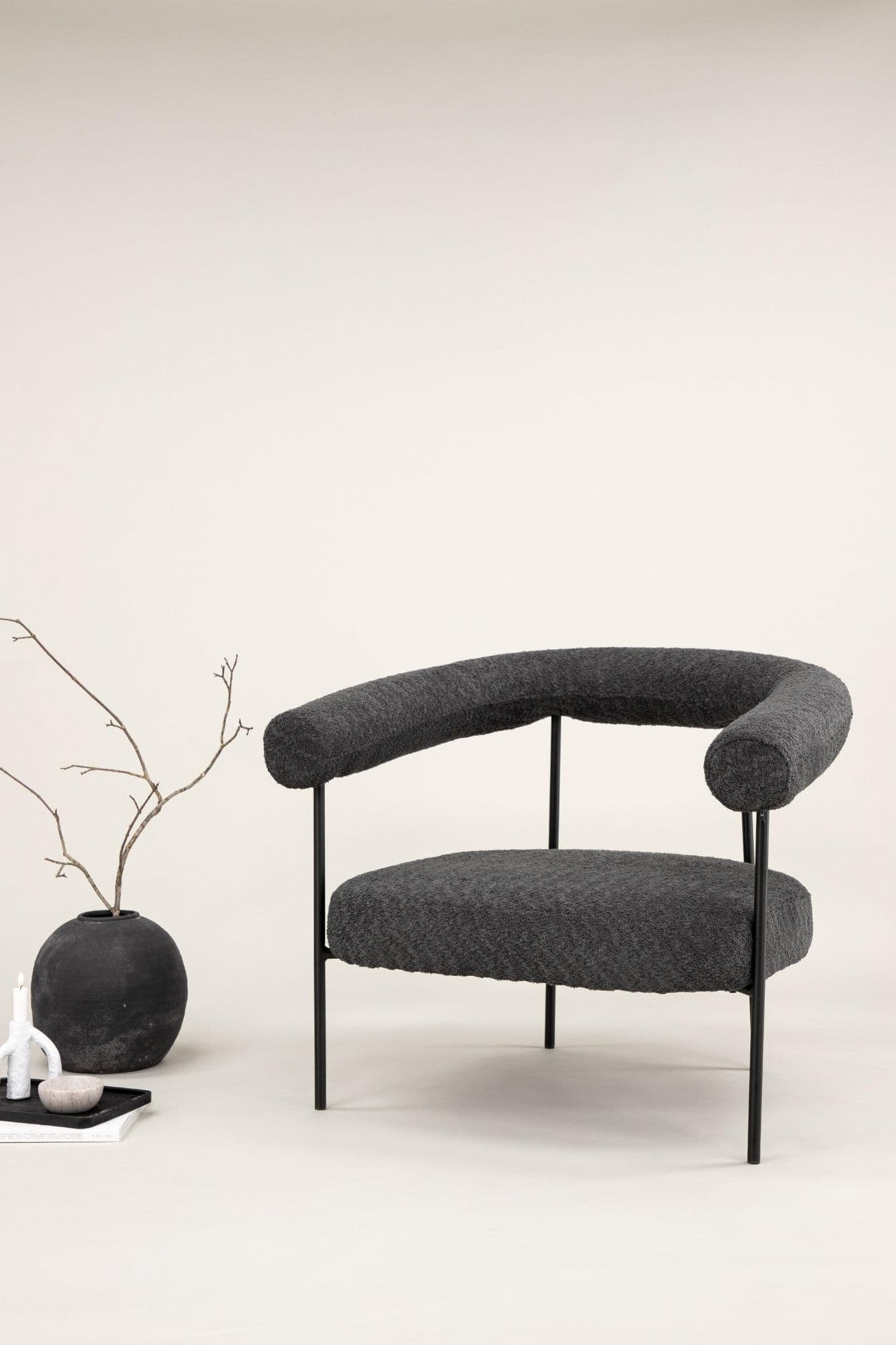 Lustig Armchair, Deep Grey Boucle - Image 4