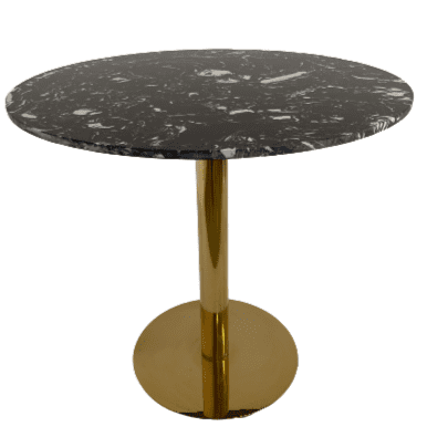 Luxury Black Round Dining Table 80Cm With Black&Gold Leg - Image 2