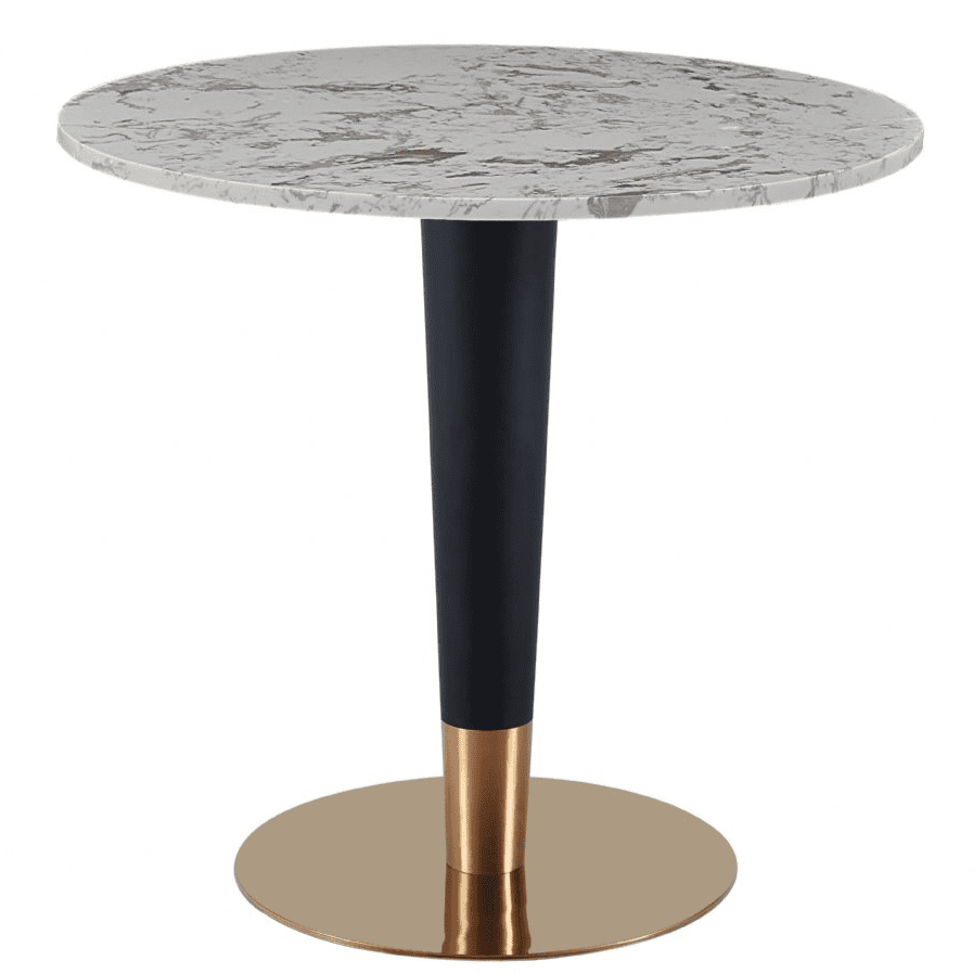 Luxury Black Round Dining Table 80Cm With Black&Gold Leg - Image 3